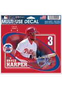 Bryce Harper Philadelphia Phillies 5x6 inch Multi Use Auto Decal - Red