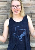 Texas Womens Navy Yall State Outline Tank Top