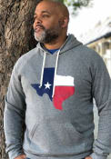 Texas Grey State Flag Long Sleeve Fleece Hood Sweatshirt