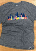 Philadelphia Grey Skyline Icons Short Sleeve T Shirt