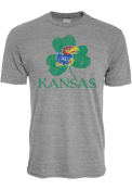 Kansas Jayhawks Clover T Shirt - Grey