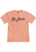 St Louis Womens Pink Cheeta Wordmark Short Sleeve T Shirt