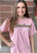 Cleveland Womens Pink Cheeta Wordmark Short Sleeve T Shirt