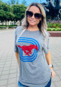 SMU Mustangs Dallas Logo Fashion T Shirt - Grey