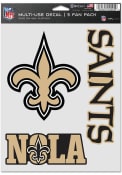 New Orleans Saints Triple Pack Auto Decal - Black