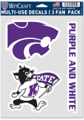 K-State Wildcats Triple Pack Auto Decal - Purple
