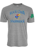 Kansas Jayhawks Shamrock T Shirt - Grey
