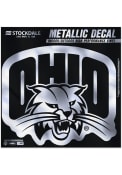 Ohio Bobcats 6x6 Metallic Auto Decal - Black