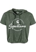Michigan State Spartans Womens Clear Coat Hood T-Shirt - Green