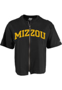 Missouri Tigers Womens Arch Logo Front Zip T-Shirt - Black