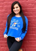 Kansas Jayhawks Womens Supra Quinn Varsity Crop Crew Sweatshirt - Blue