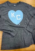 Kansas City Monarchs Rally Heart Kansas City Fashion T Shirt - Grey
