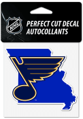 St Louis Blues 4x4 State Shaped Auto Decal - Blue