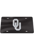 Oklahoma Sooners Silver on Black Car Accessory License Plate