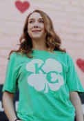 Kansas City Heather Green Shamrock Initials Short Sleeve T Shirt