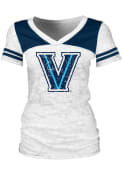 Villanova Wildcats Juniors White Burnout V-Neck