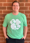 St. Louis Heather Green Shamrock Initials Short Sleeve T Shirt