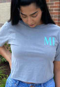 Michigan Women's Steel Grey Great Lakes Cropped Short Sleeve T-Shirt