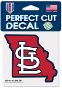 St Louis Cardinals 4x4 State Shape Auto Decal - Red