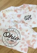 Ohio Women's Rose Quartz Tie Dye Wordmark Short Sleeve T Shirt