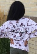 Michigan Women's Amethyst Tie Dye Wordmark Long Sleeve T Shirt