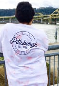 Pittsburgh Women's Rose Quartz Tie Dye Wordmark Short Sleeve T Shirt