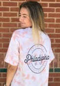 Philadelphia Women's Rose Quartz Tie Dye Wordmark Short Sleeve T Shirt