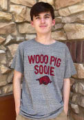 Arkansas Razorbacks Charlie Hustle Woo Pig Sooie Fashion T Shirt - Grey