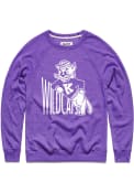 K-State Wildcats Charlie Hustle Leaning Cat Fashion Sweatshirt - Purple