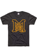 Missouri Tigers Charlie Hustle MU Monogram Fashion T Shirt - Charcoal