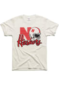 Nebraska Cornhuskers Charlie Hustle 90s Throwback Helmet Fashion T Shirt - White