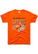 Oklahoma State Cowboys Charlie Hustle Football Endzone Fashion T Shirt - Orange