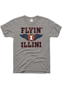 Illinois Fighting Illini Charlie Hustle Tourney Flyin Illini Fashion T Shirt - Grey