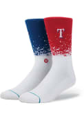 Stance Texas Rangers Mens Blue Fade Crew Socks
