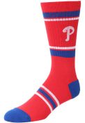 Philadelphia Phillies Mens Red Stripe Crew Socks