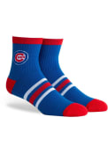 Chicago Cubs Mens Blue Stripe Quarter Socks