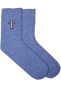 Texas Rangers Womens Blue Fuzzy Block Quarter Socks
