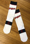 Cleveland Indians Mens White Uniform Crew Socks
