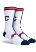 Cleveland Indians Split Crew Socks - White