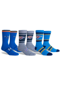 Oklahoma City Thunder Baseline 3 PK Crew Socks - Blue
