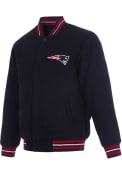 New England Patriots Reversible Wool Heavyweight Jacket - Navy Blue