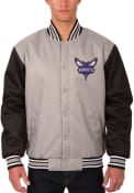 Charlotte Hornets Poly Twill Medium Weight Jacket - Grey