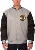 Boston Bruins Poly Twill Medium Weight Jacket - Grey