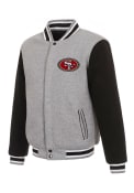 San Francisco 49ers Reversible Fleece Medium Weight Jacket - Grey