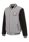 Pittsburgh Steelers Reversible Fleece Medium Weight Jacket - Grey