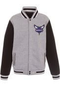 Charlotte Hornets Reversible Fleece Medium Weight Jacket - Grey