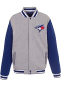 Toronto Blue Jays Reversible Fleece Medium Weight Jacket - Grey