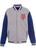 New York Mets Reversible Fleece Medium Weight Jacket - Grey