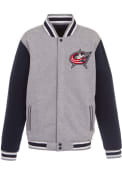 Columbus Blue Jackets Reversible Fleece Medium Weight Jacket - Grey