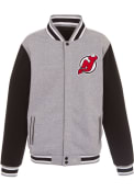 New Jersey Devils Reversible Fleece Medium Weight Jacket - Grey